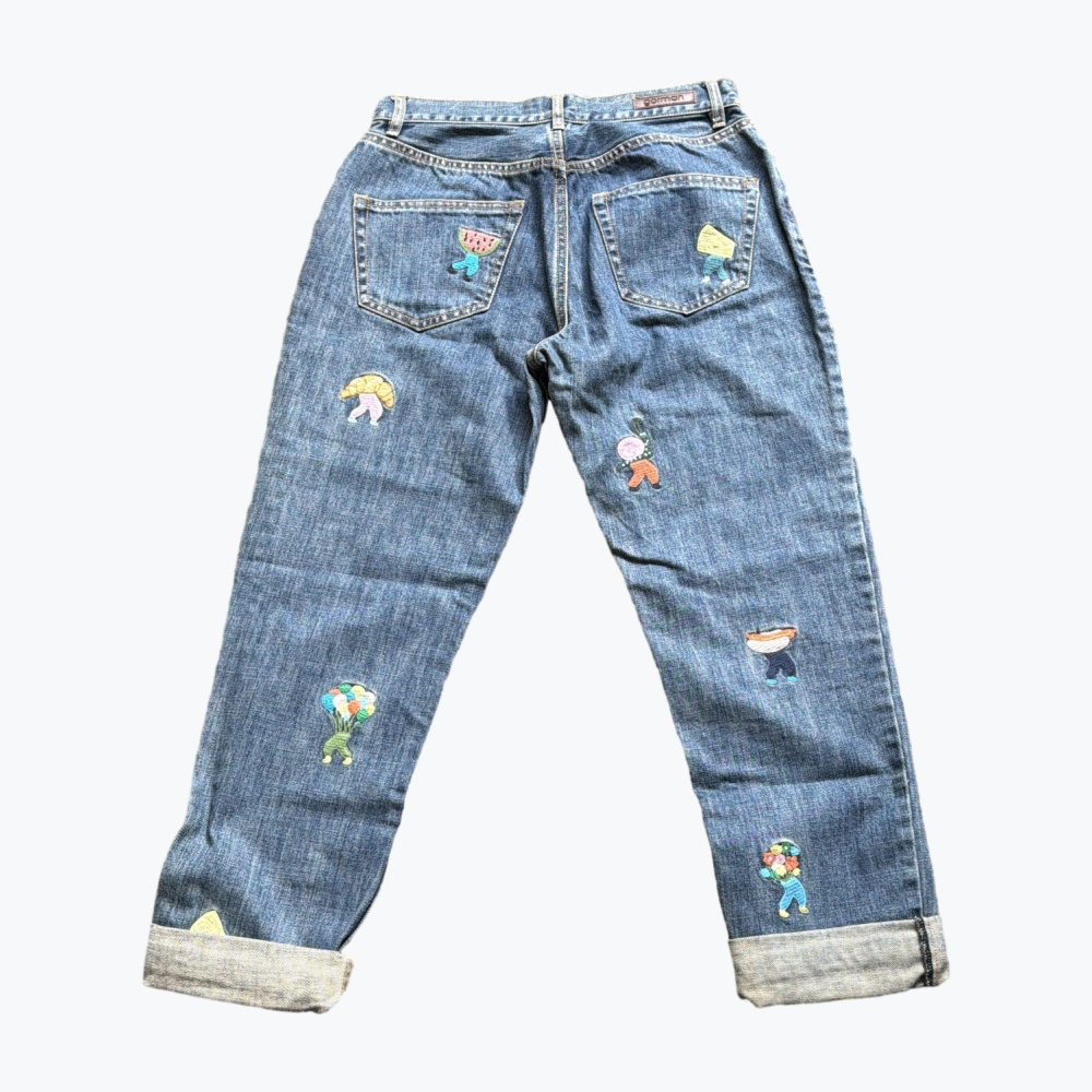 Mid Denim Gorman Cotton Straight Leg Jeans