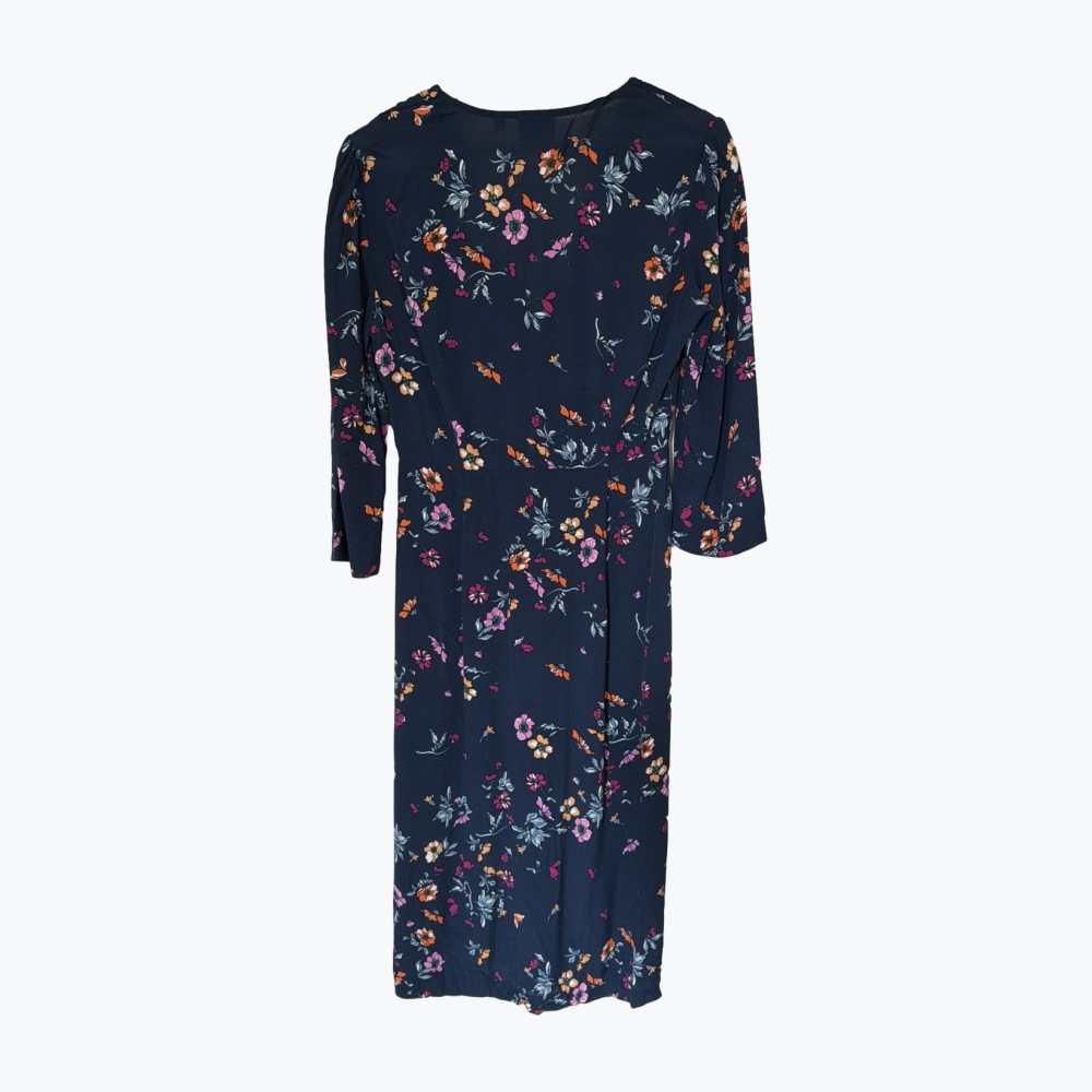 Navy Printed Leona Edmiston Polyester Long Dress