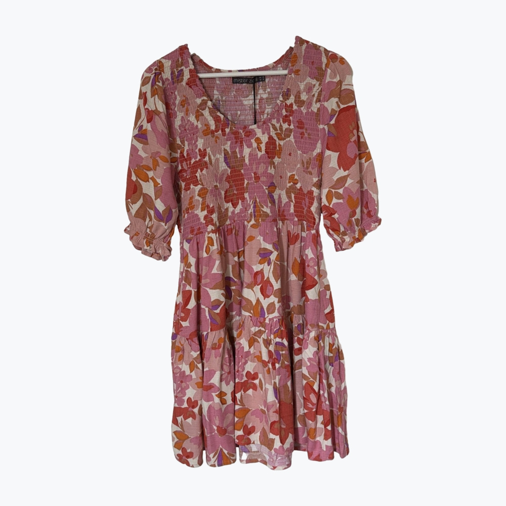 Pink Mister Zimi Cotton Knee Length Dress