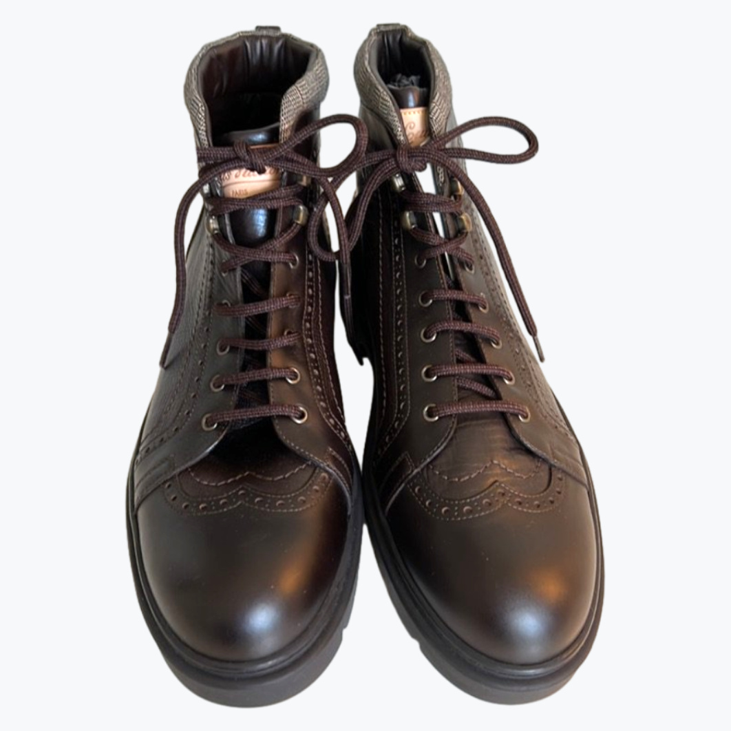 Brown Louis Vuitton Leather Boots Shoes