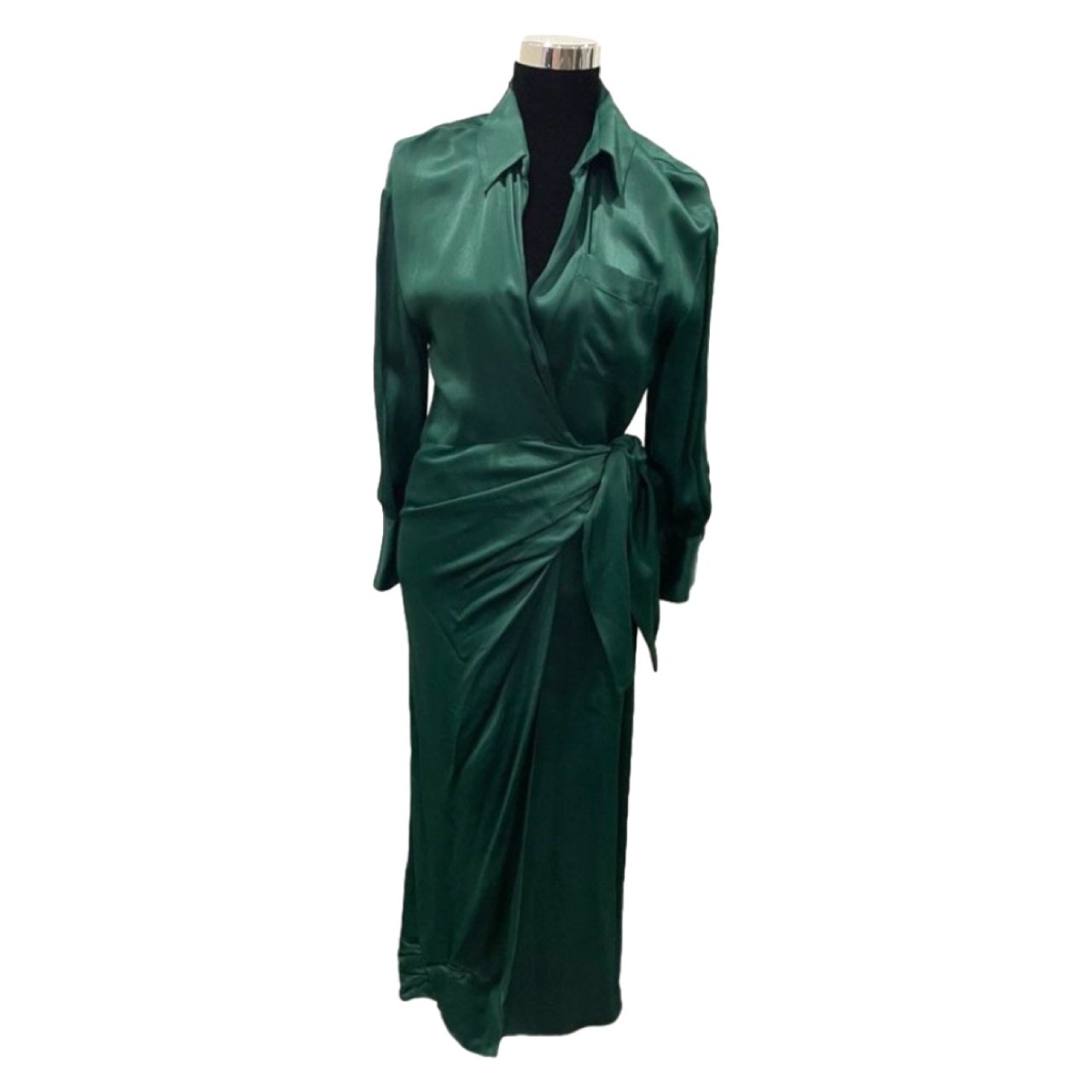 Green Zara Polyester Long Dress