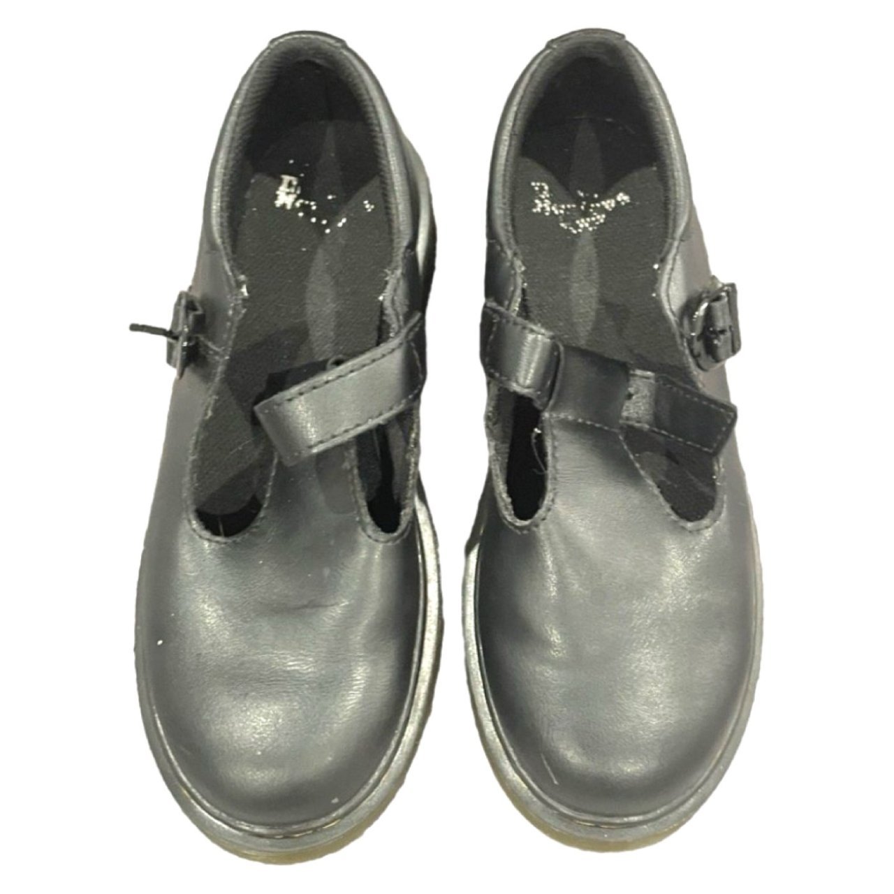 Black Dr. Martens Leather Flat Shoes