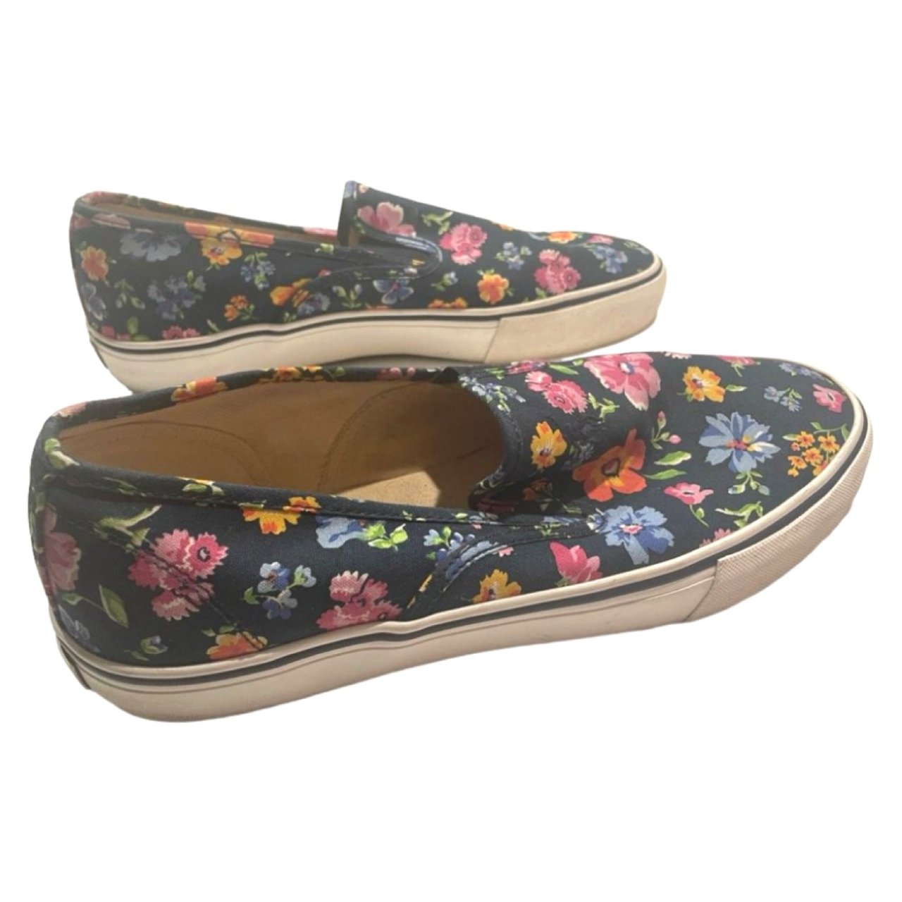 Blue Floral Polo Ralph Lauren Canvas Casual Sneakers